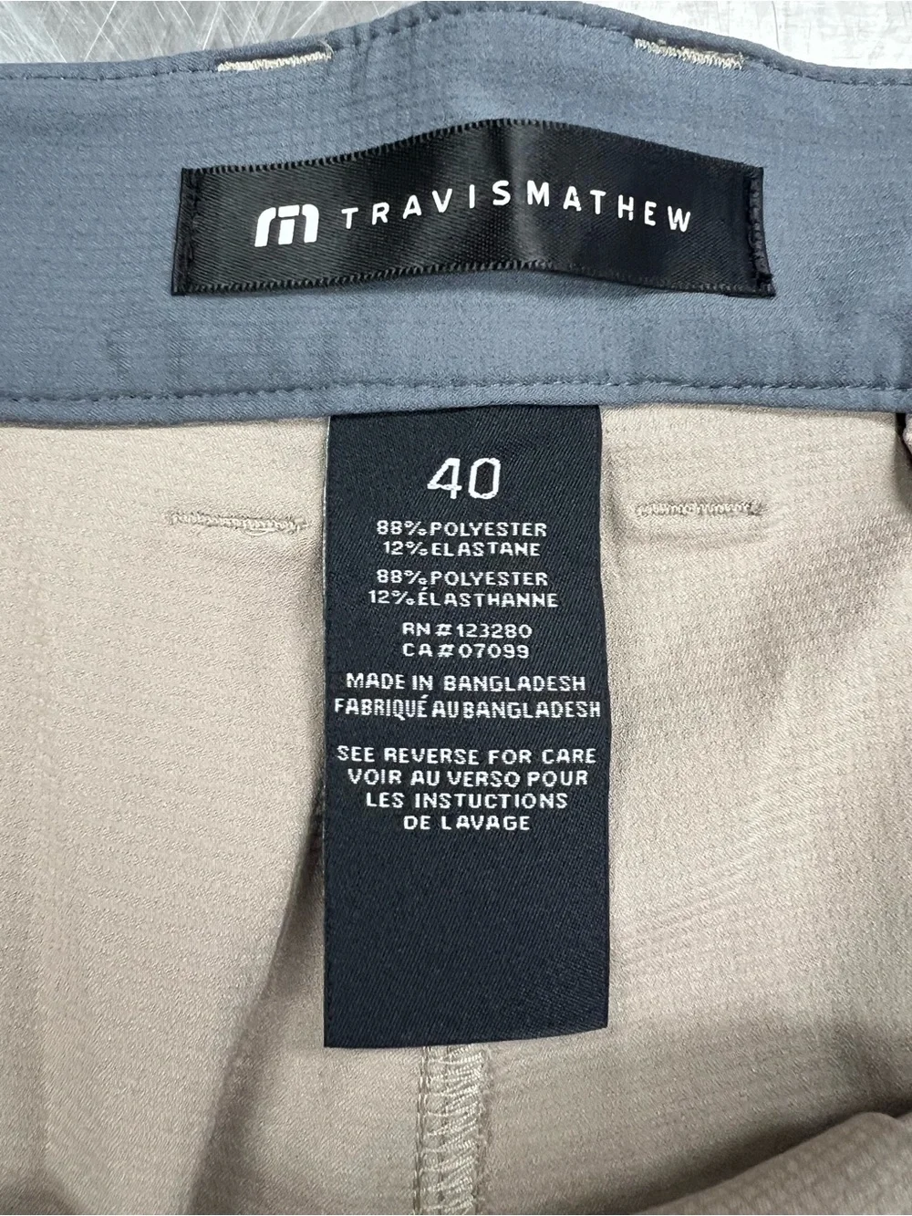 Travis Mathew Men's Light Tan Flat-Front Shorts